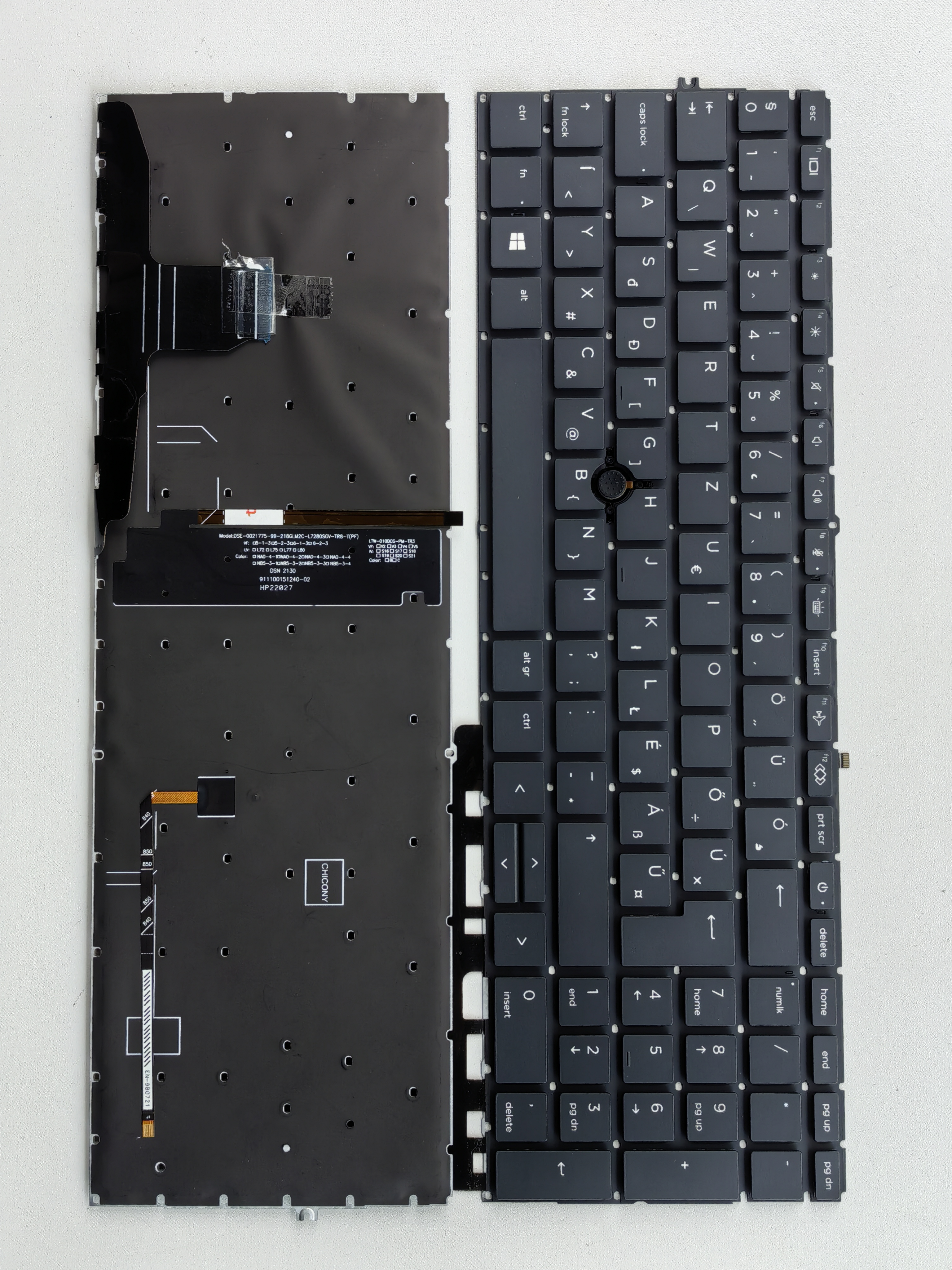 Picture of New Replacement Laptop Keyboard For HP 850G7/850G8/855G7/855G8/755G7/755G8 BLACK With Point Backlit (OEM) Other Language Layout